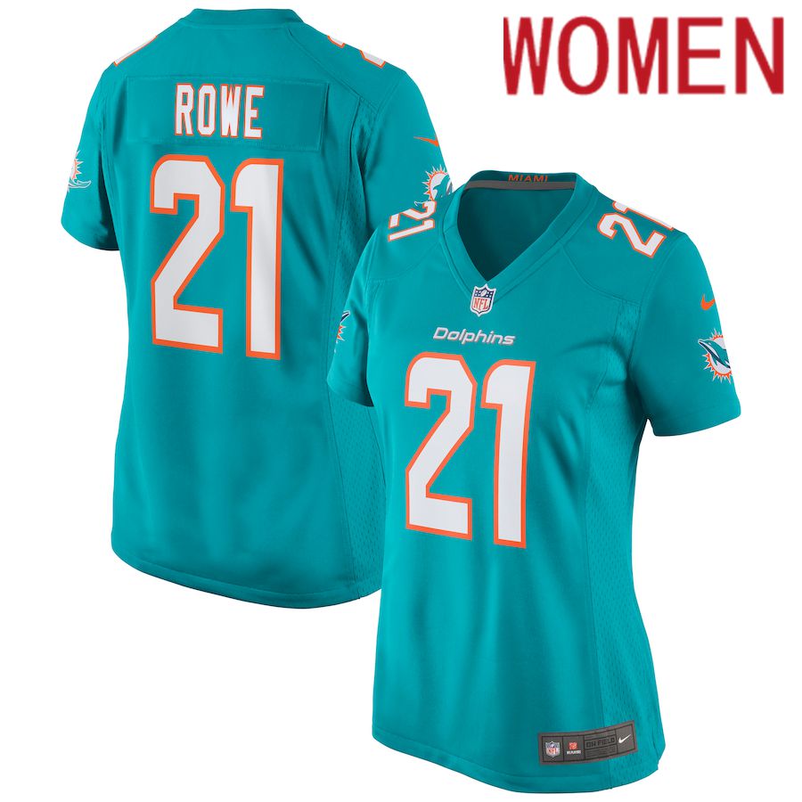 Women Miami Dolphins #21 Eric Rowe Nike Green Game NFL Jersey->women nfl jersey->Women Jersey